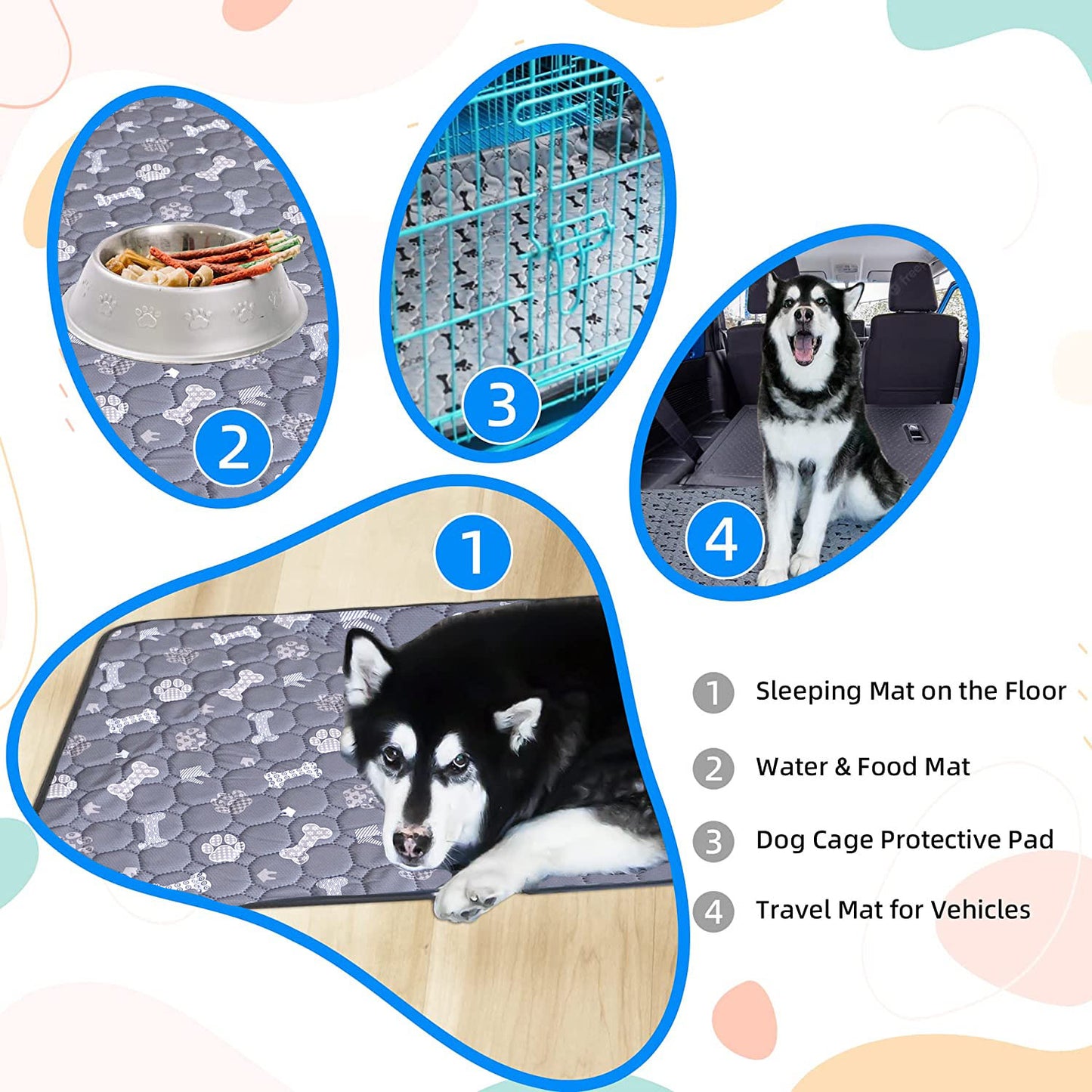 4 Layer Washable Dog Pee Pad, Pet Cat Training Pads, Reusable Puppy Whelping Pads,Protective Non-slip Blanket Mats for dog fences cage doghouse, Couch Cover, Potty training