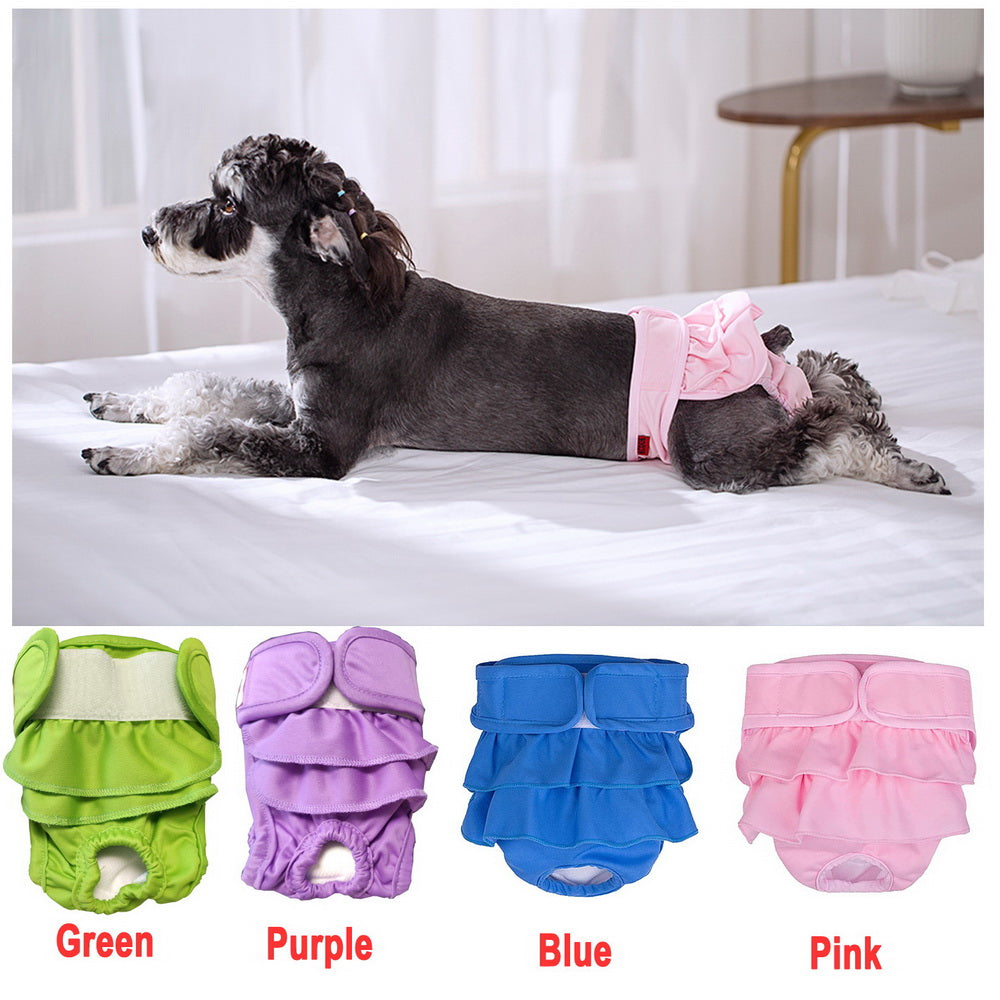 Stylish Washable Female Dog Diapers Period Menstrual Wraps Pants Reusable Doggie Puppy Pet Clothes Highly Absorbent