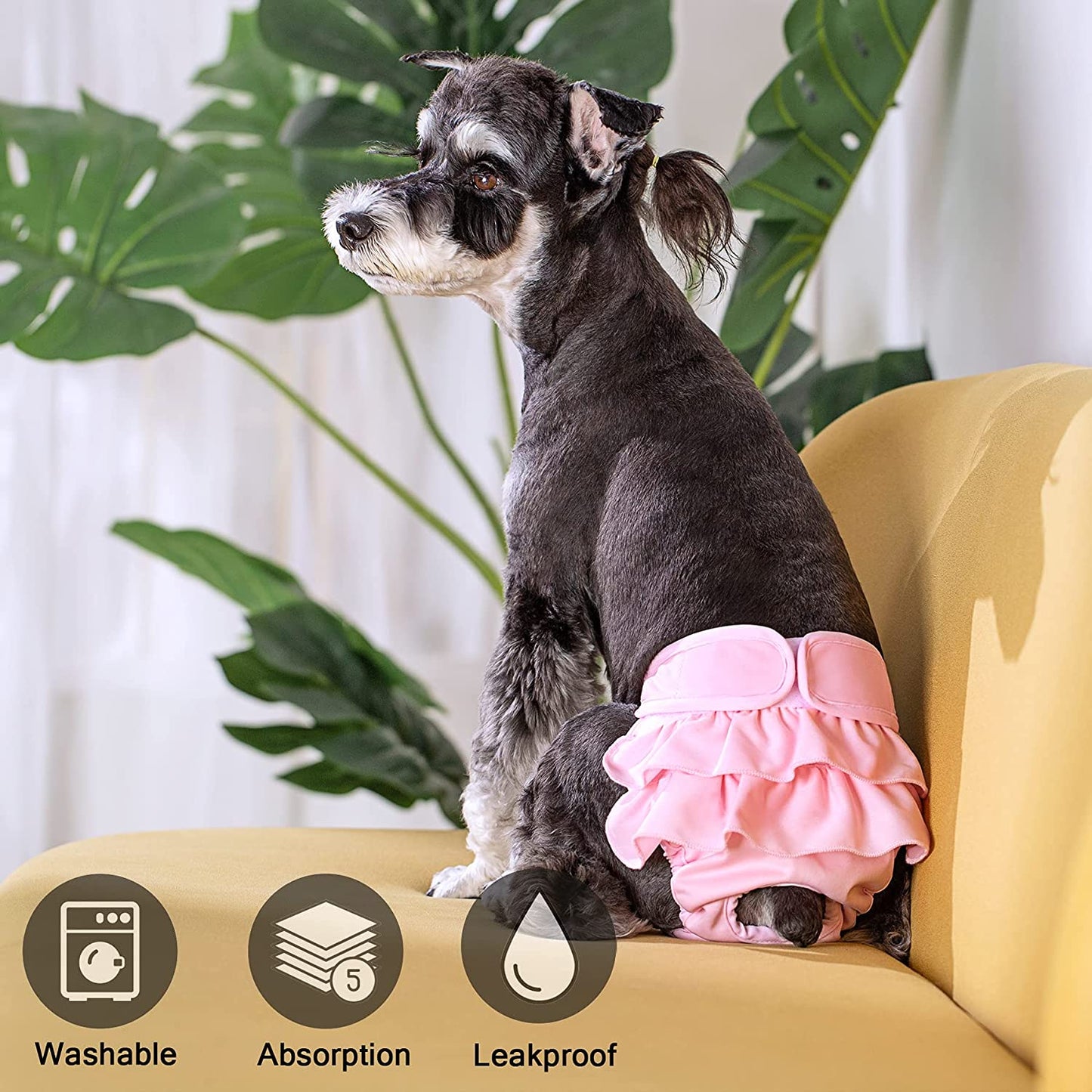 Stylish Washable Female Dog Diapers Period Menstrual Wraps Pants Reusable Doggie Puppy Pet Clothes Highly Absorbent